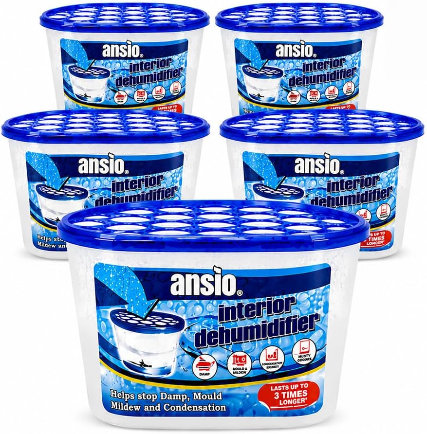 ANSIO Dehumidifier Disposable Pack of 5 Room Moisture Absorber