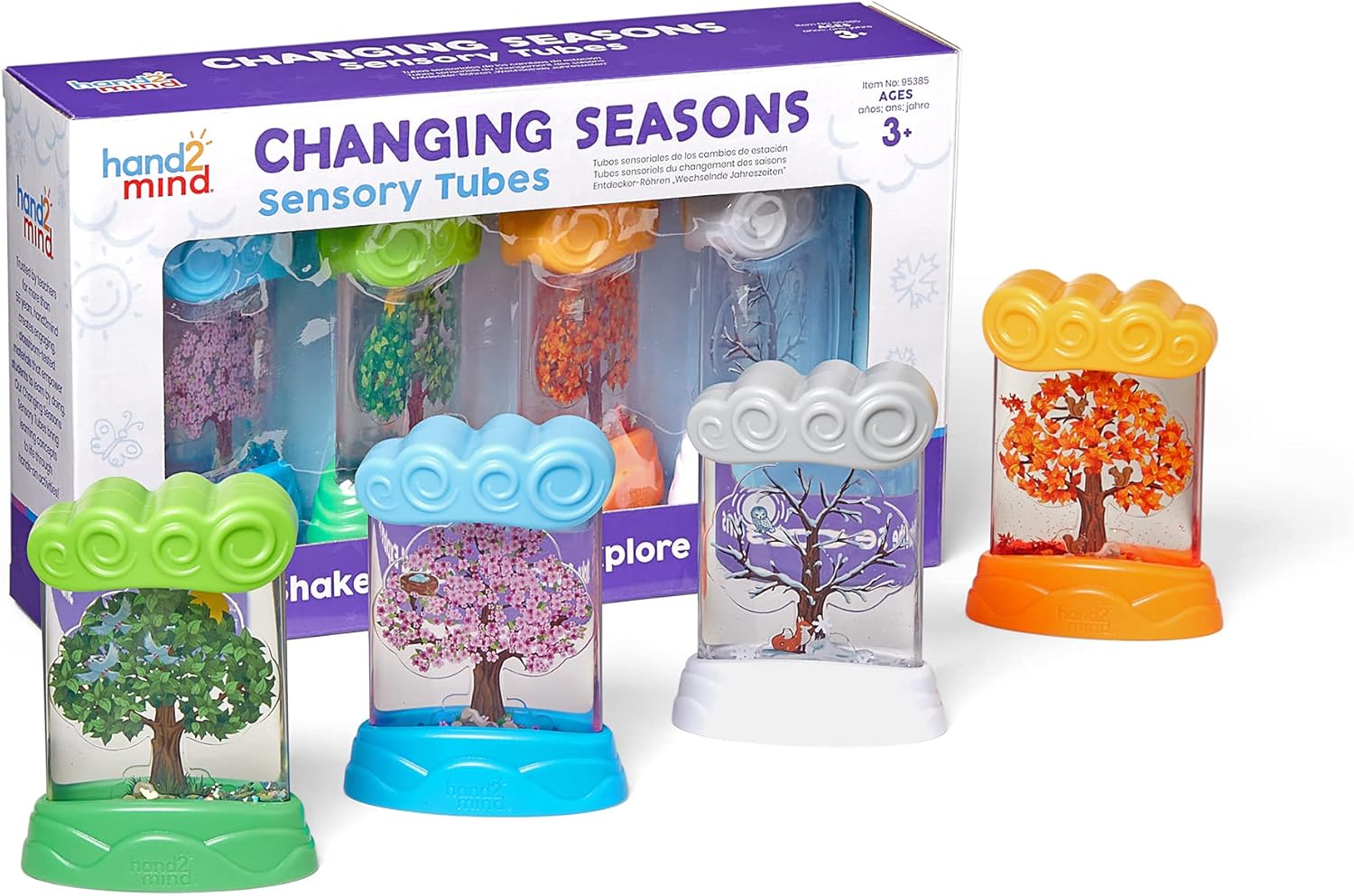 Learning Resources Changing Seasons Sensory Tubes, Sensory Fidget Tubes, Ages 3+, Learning Weather for Kids, Anxiety Calming Tools, Stress Relief Toys, Calm Down Corner Supplies