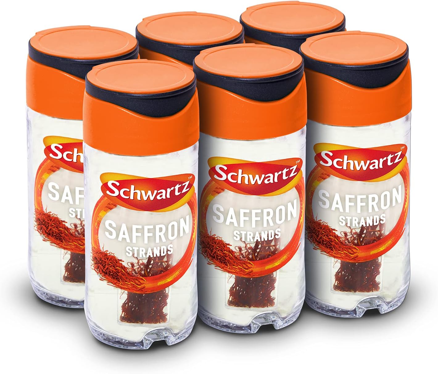 Schwartz Saffron Strands 0.4 G | Jar | Pack of 6 | Musky & Floral Flavour | Versatile Spice | A Key Ingredient in Mediterranean, Indian & Middle Eastern Dishes