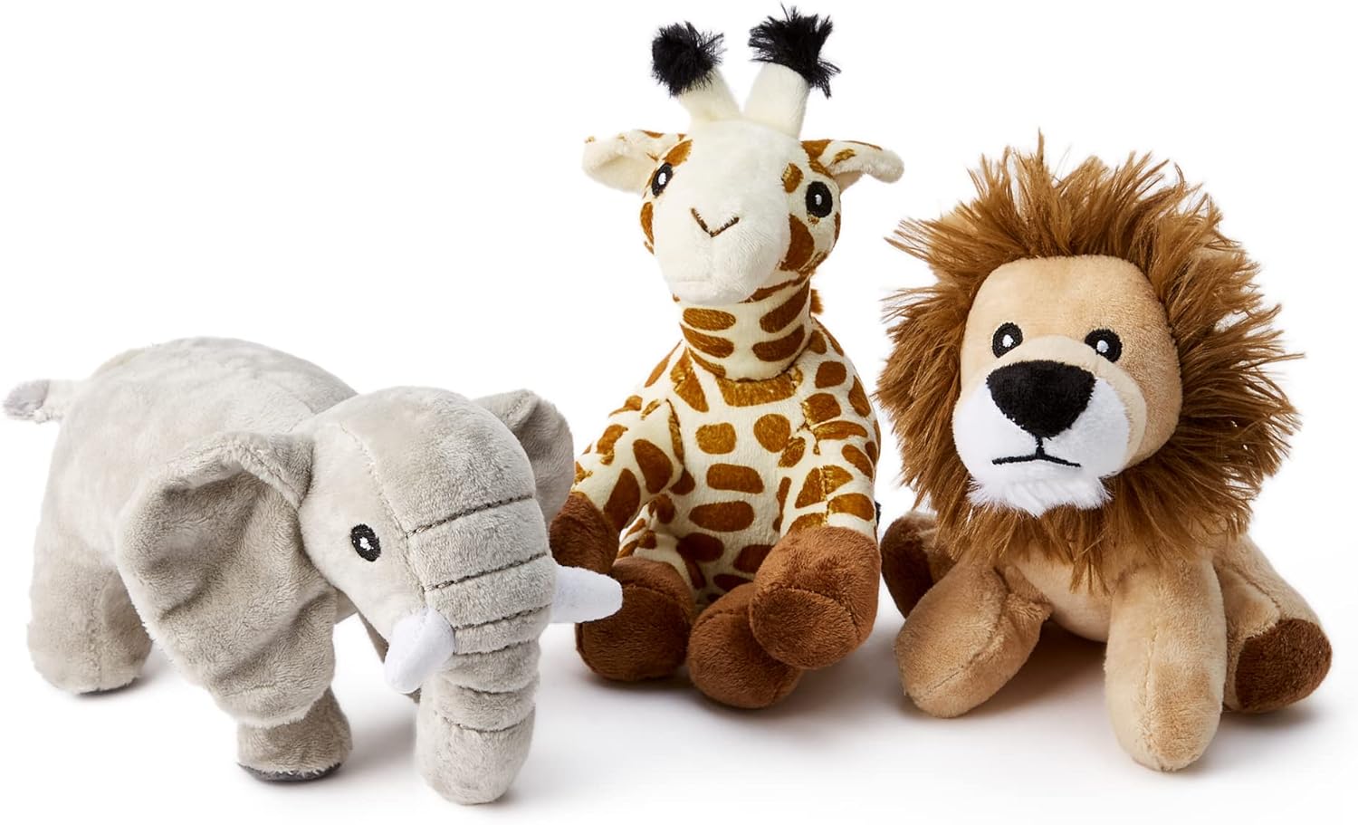 Zappi Co x3 Triple Pack of Childrens Playful Soft Cuddly Plush Toy realistic life like (12-15CM/5-6 Inches) (Elephant + Giraffe +Lion)