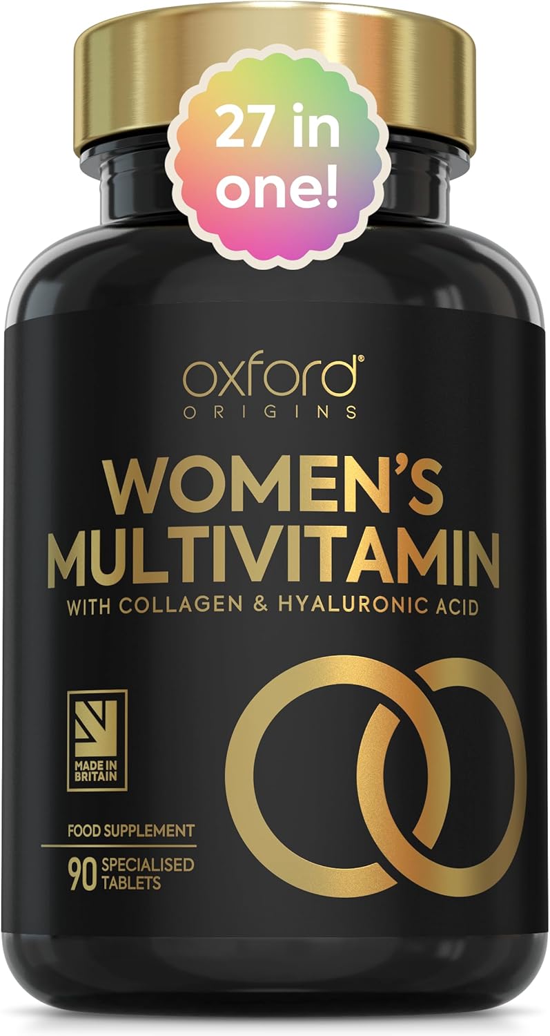 Award Winning Multivitamin Tablets for Women with Collagen & Hyaluronic Acid | Made in The UK | Womens Vitamins to Support Hormones, Immunity & Energy | Collagen Supplements for Women | 90 Tablets