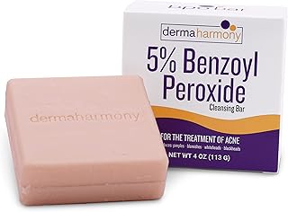 Dermaharmony 5% Benzoyl Peroxide Cleansing Bar for acne (4 oz)