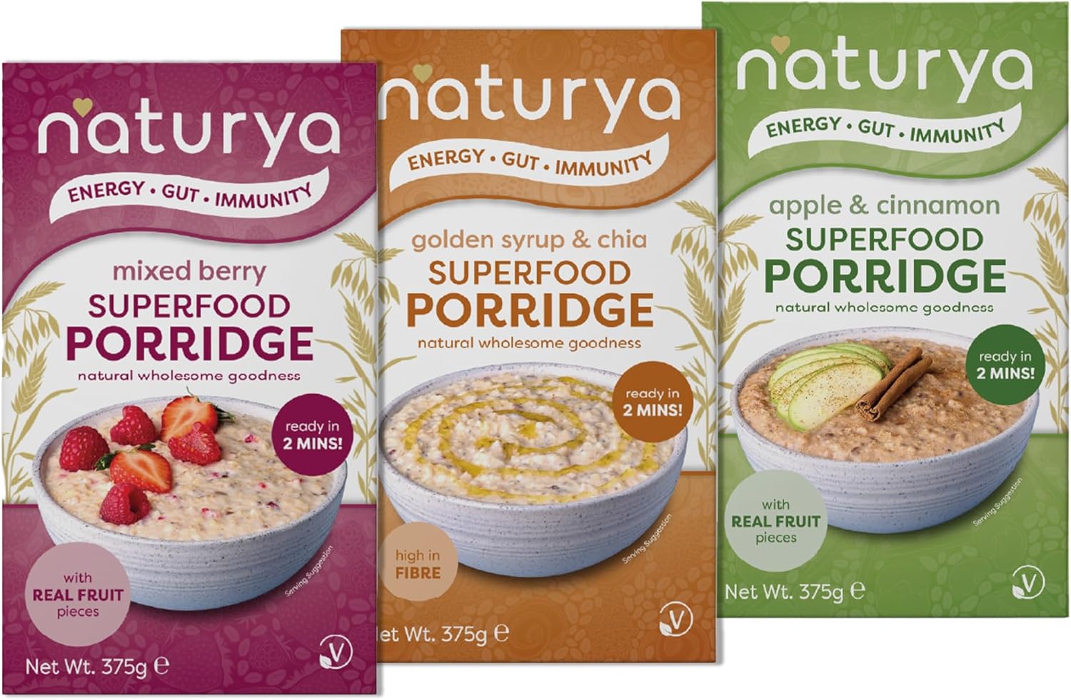 Naturya Superfood Porridge Variety Pack - 3 x 375g