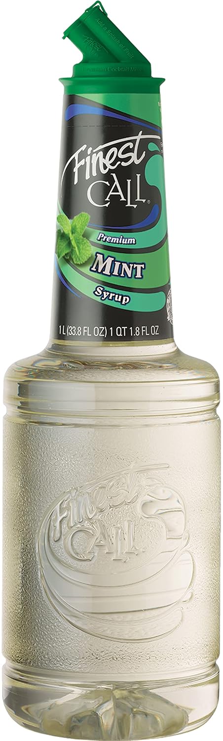 Finest Call Premium Mint Flavored Syrup Drink Mix, 1 Liter Bottle (33.8 Fl Oz)