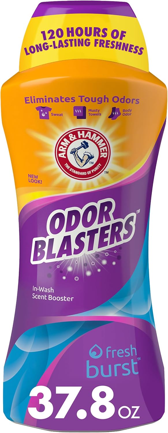 ARM & HAMMER Odor Blasters Laundry Scent Booster, Fresh Burst, 37.8 Oz | In-Wash Laundry Fragrance, Eliminates Tough Odors in Clothes and Towels, Laundry Additive