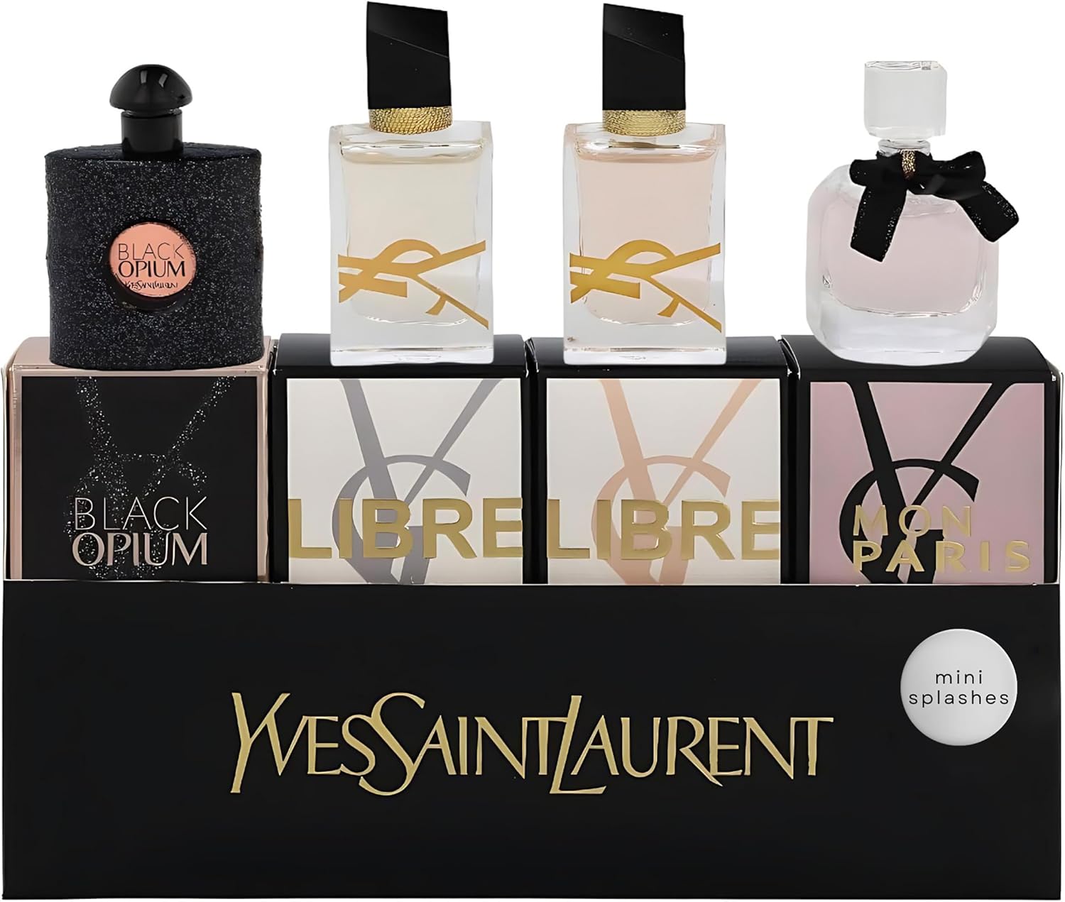Yves Saint Laurent Travel Selection Set: Black Opium Eau de Parfum 7.5ml, Libre Eau de Parfum 7.5ml, Libre Eau de Toilette 7.5ml & Mon Paris Eau de Parfum 7.5ml