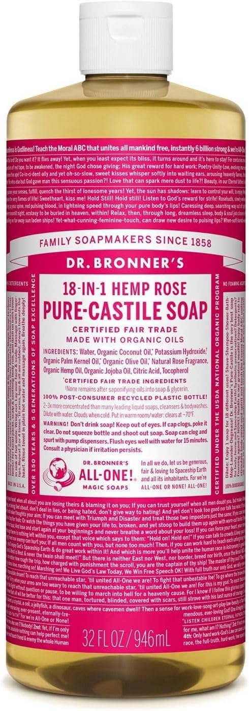 Dr. Bronner 'S Magic Soaps 18 In 1 Pure Castile Soaps Rose 946 ml
