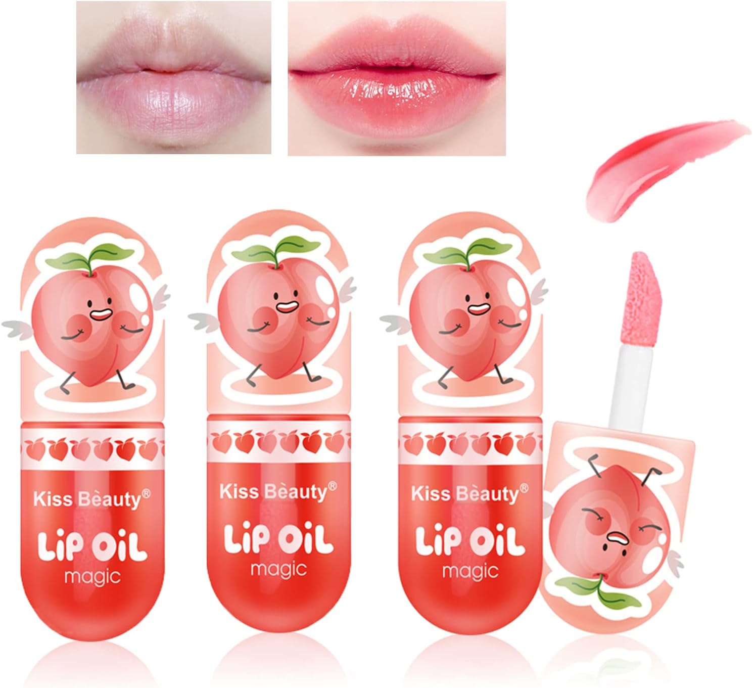 Soelegant Hydrating Plumping Lip Gloss, Temperature Color Changing Long Lasting Moisturizing Lip Care Lip Oil Gloss, Transparent Nourishing Lip Plumper Oil for Women and Girls (3PCS), 9 millilitre