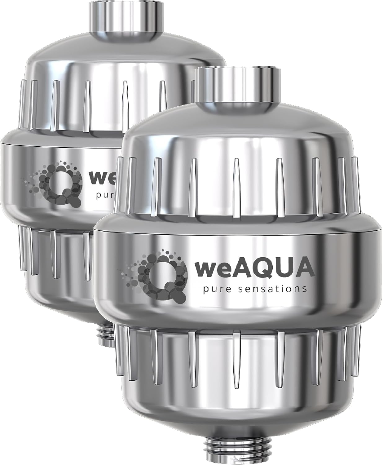 weAQUA Heavy Duty 2-PACK Shower Filter for Hard Water Chlorine Heavy Metals