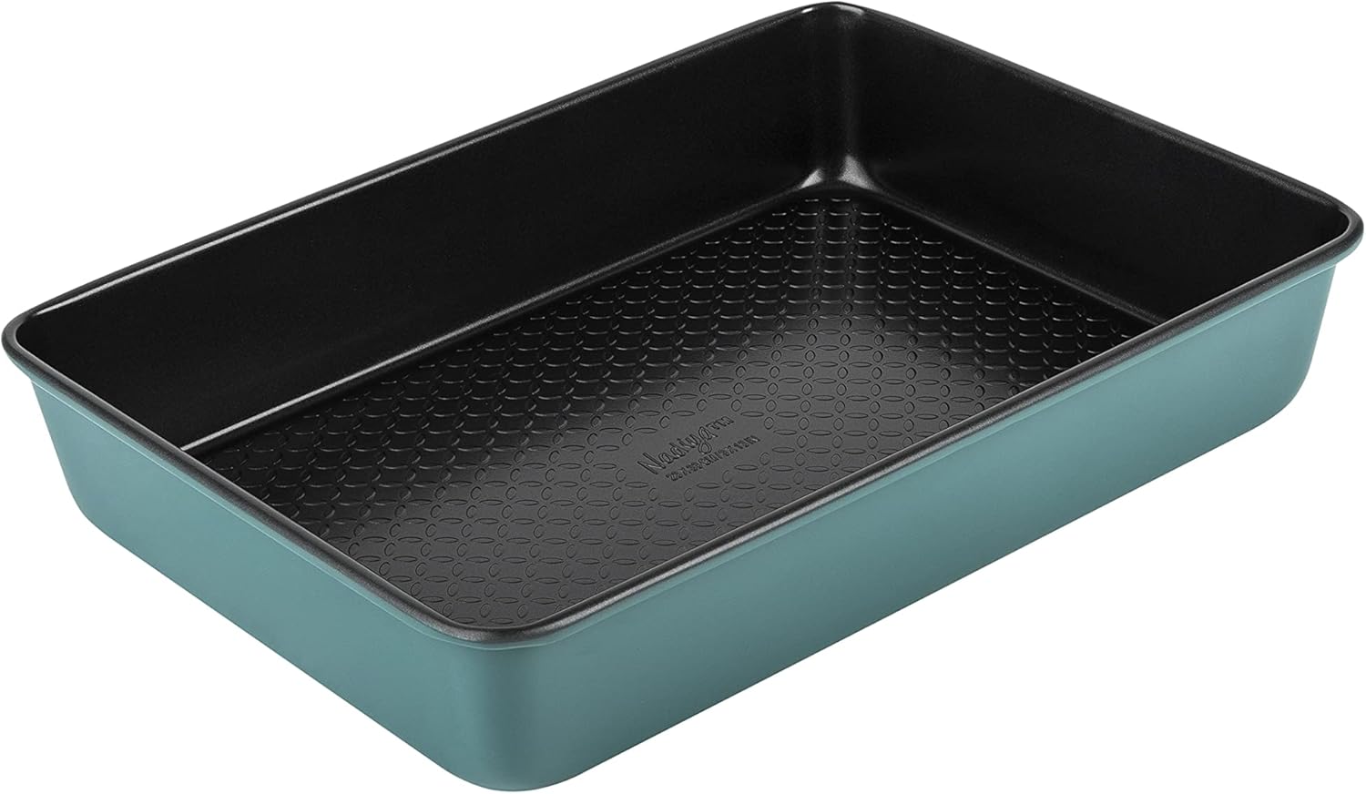 Prestige x Nadiya Roasting Tin Non Stick - Deep Large Baking Tray 33cm x 23cm, Durable Steel, Dishwasher Safe Roasting Tray Bakeware, Blue/Black, 13" x 9", Teal