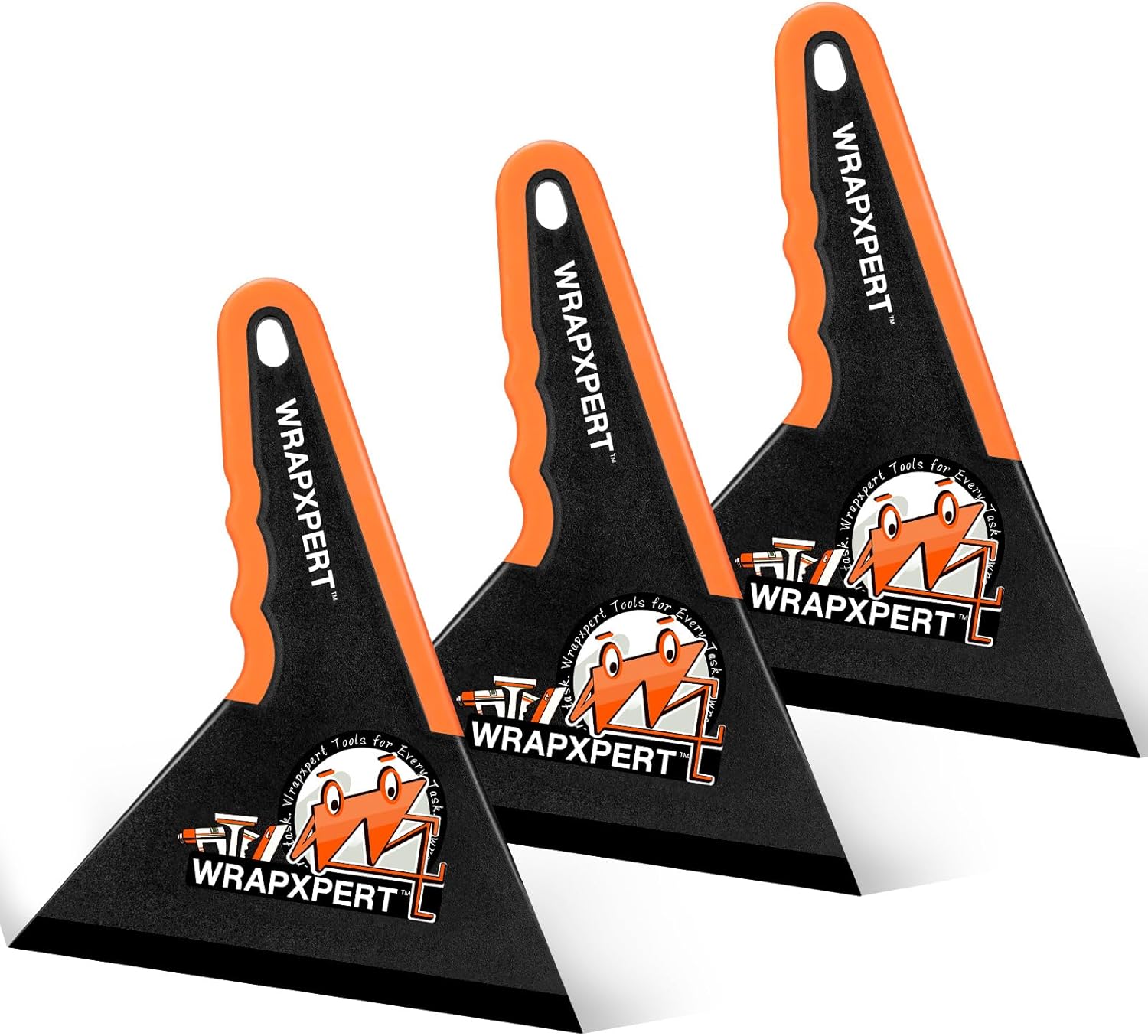 WRAPXPERT Window Tint Squeegee Triangle Contour Squeegee Corner Card Car Window Tint Tools Vinyl Wrap Tool Kit Scraper for Window Film Glass Tinting Application, 3 Pack, Black