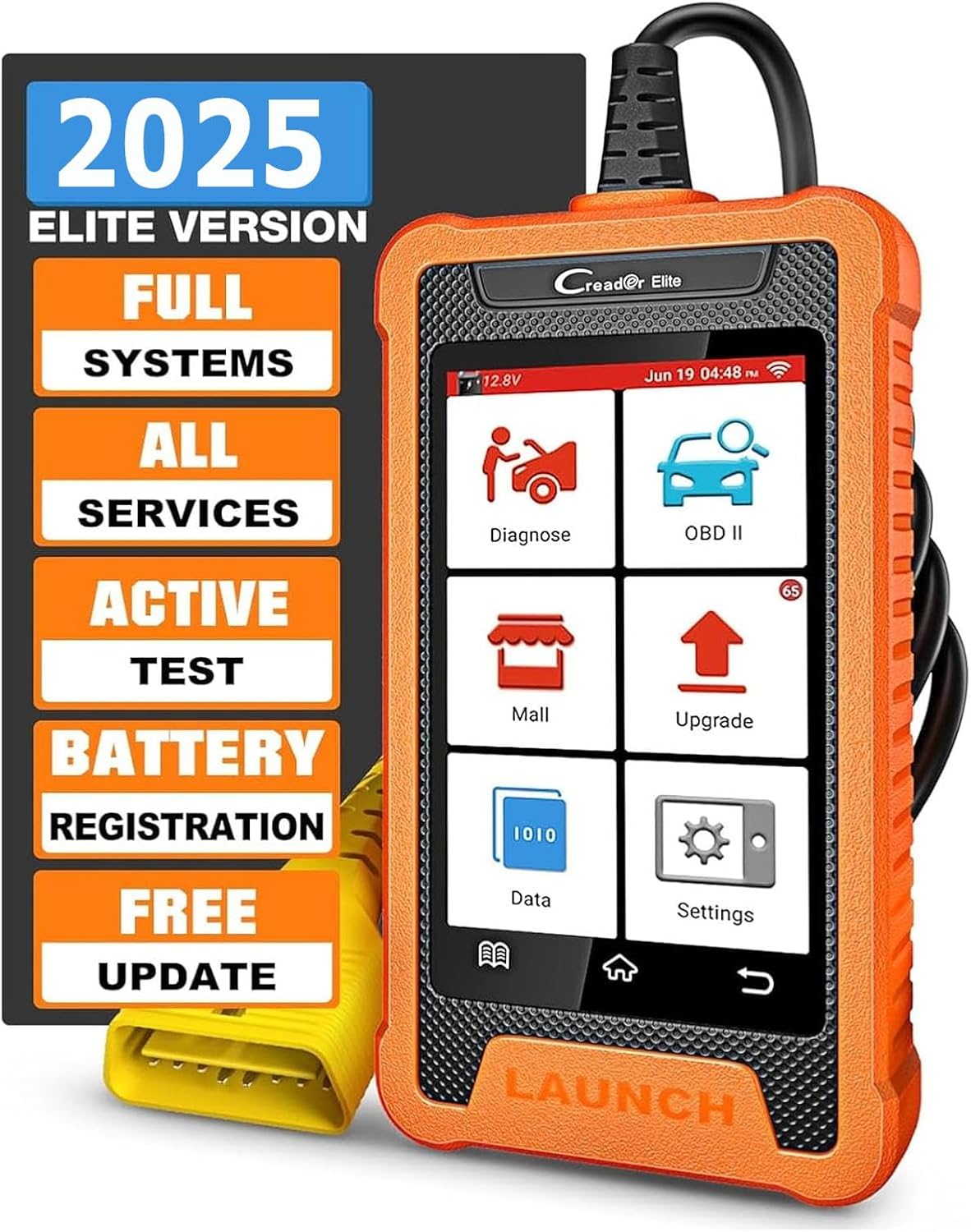 LAUNCH Creader Elite Bi-Directional OBD2 Scanner for Toyota Lexus, 2025 Full System Diagnostic Scan Tool, All Reset Service Code Reader, ECU Coding, Battery Registration,AUTO VIN,Lifetime Fr-ee Update