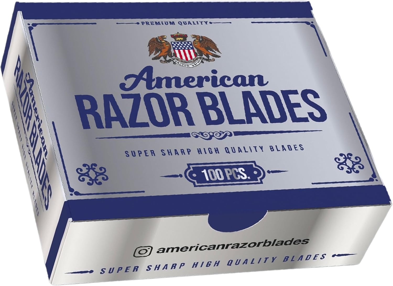 American Razor Blades - Ultra Sharp Single Edge Razor Blades for Professional Barbers, Ideal for Precision Shaving and Beard Detailing, Durable 100-Pack