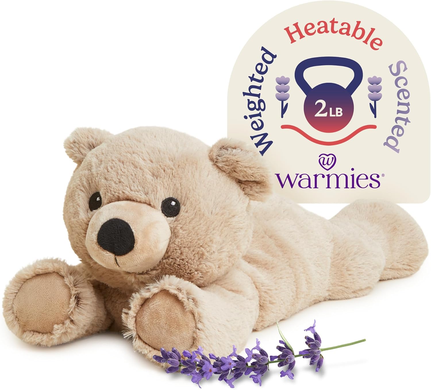 warmies Microwavable & Weighted Stuffed Animals, Brown Bear - Heated Stuffed Animal Plushie for Warmth & Comfort - Cute Soft Plush Toys for Adults & Children (Boys, Girls, Babies & Toddlers)