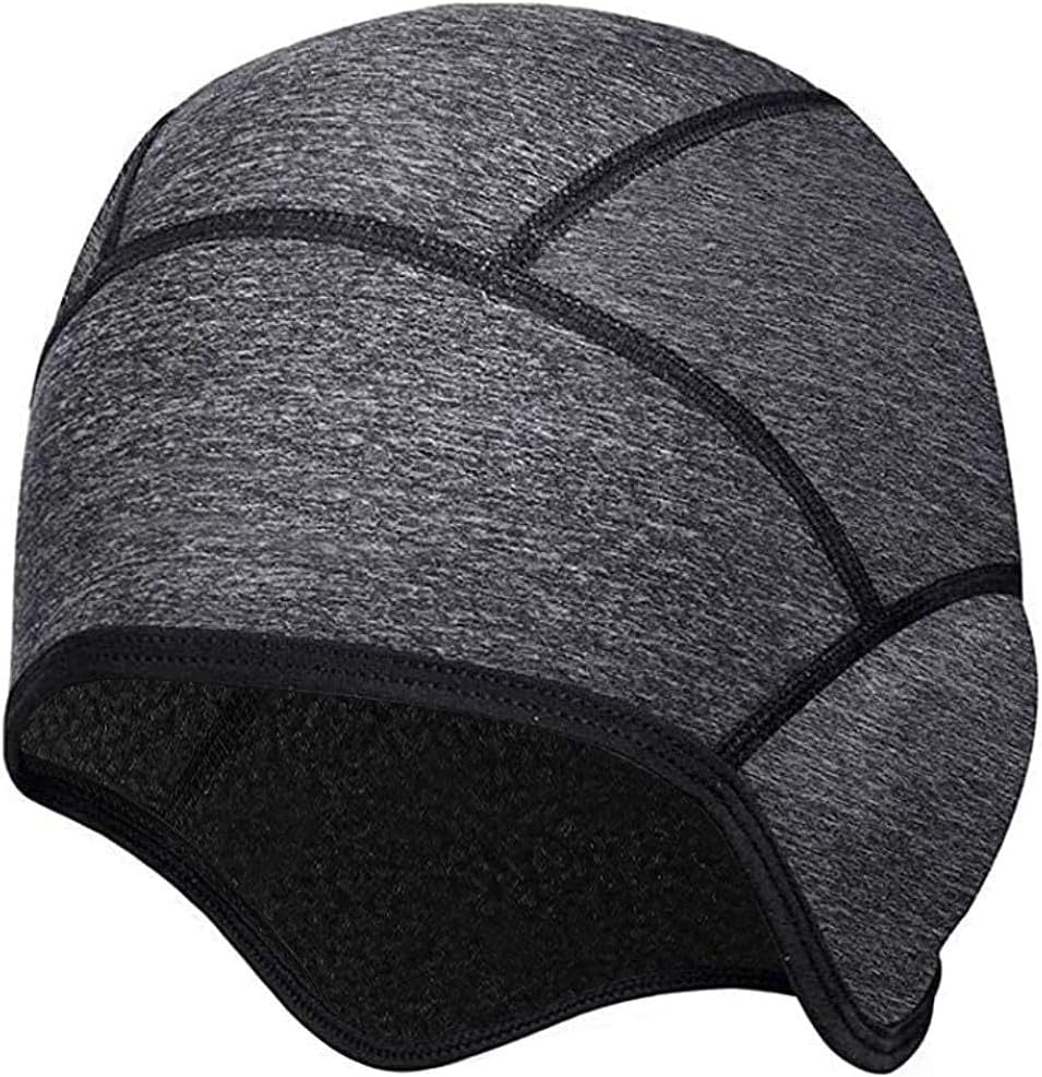 Winter Skull Cap Beanie, Cycling Hat Caps for Under Helmet Men Women with Windproof Thermal Fleece, Motorcycle Helmet Liner Cycle Cap Cover for Outdoor Sports Riding/Skiing/Running Dark Gray