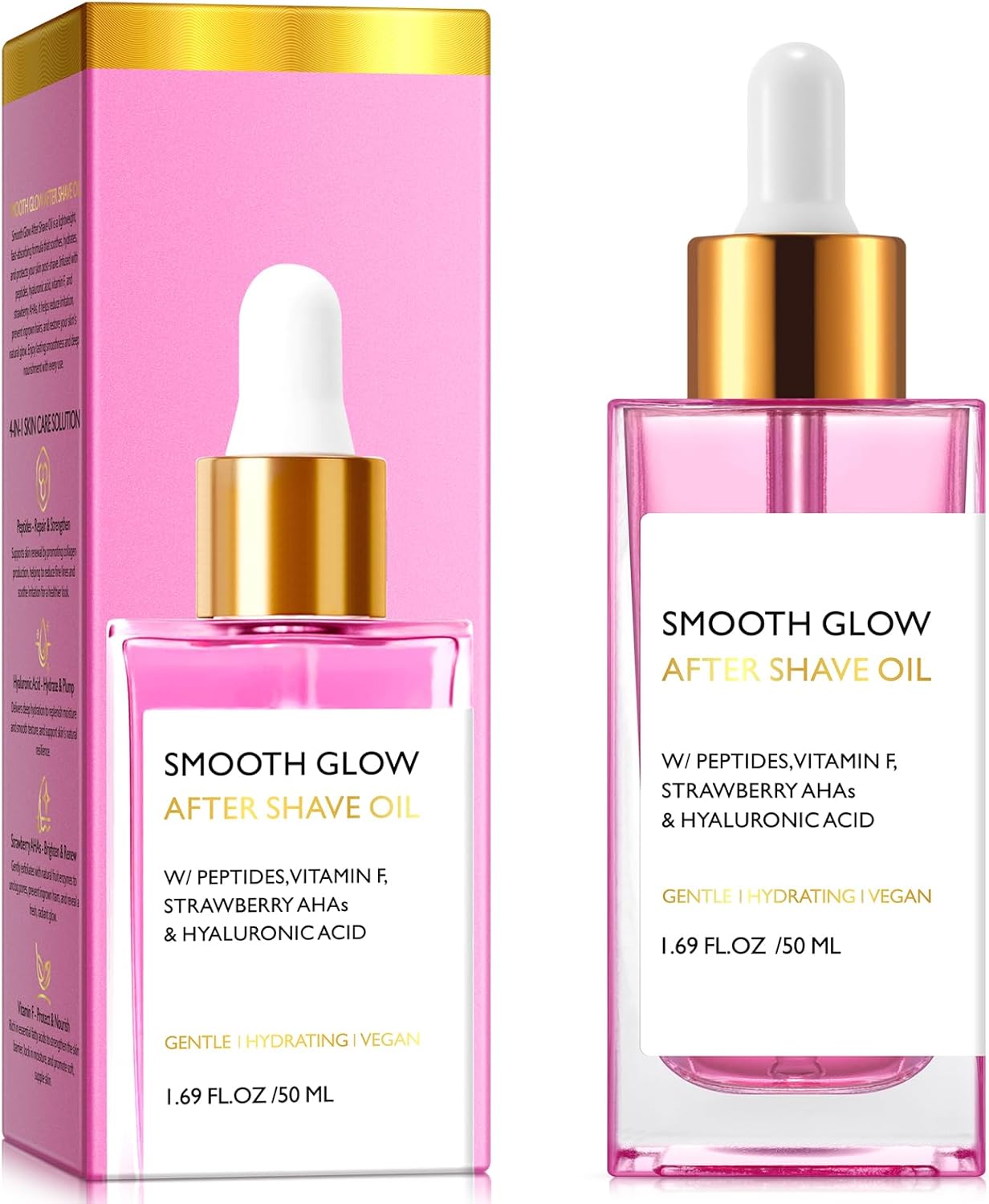 After Shave Oil,Razor Bumps Treatment for Women,Prevent Ingrown Hair For Smooth,Soothing & Hydrating After Shave Lotions for Daily Use,Strawberry Scent(50Ml)