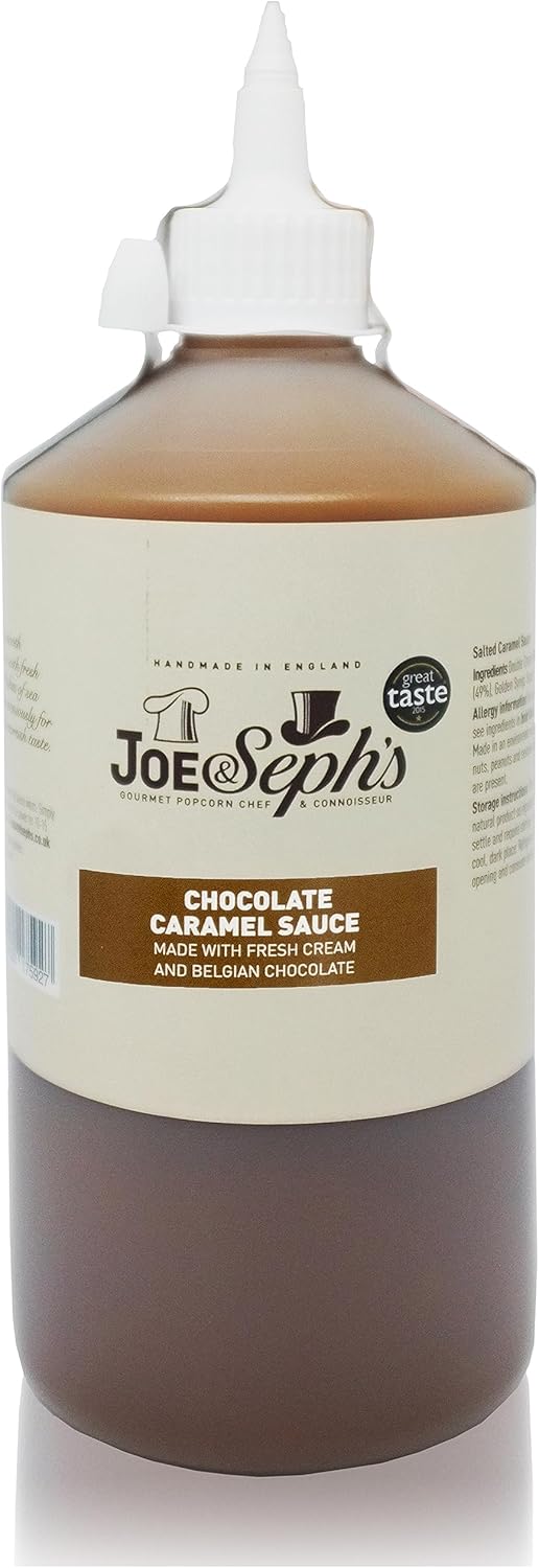 Joe & Seph's Chocolate Caramel Sauce (1x1Kg) |1 Star Great Taste Award, caramel drizzle, ice cream sauce, caramel sauce for coffee, vegetarian, home baking, cakes, chocolate dessert