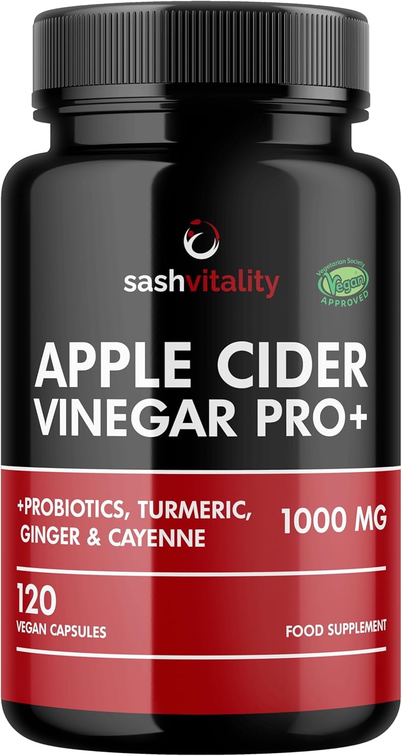 Raw Apple Cider Vinegar Complex 2250mg with The Mother 3-in-1 Gut Support with Turmeric, Ginger, Cayenne Extract, Probiotics 1.4 Billion CFU, Prebiotic Inulin & Flaxseed 120 Vegan Capsules | UK Made