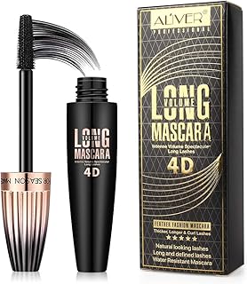 4D Silk Fiber Lash Mascara, Waterproof Long Lasting Mascara Black Volume and Length Natural, Exquisitely Full, Lengthening Thickening Softer Fuller Lashes Amplify Smudge-Proof Eyelash Mascara,1 Pack
