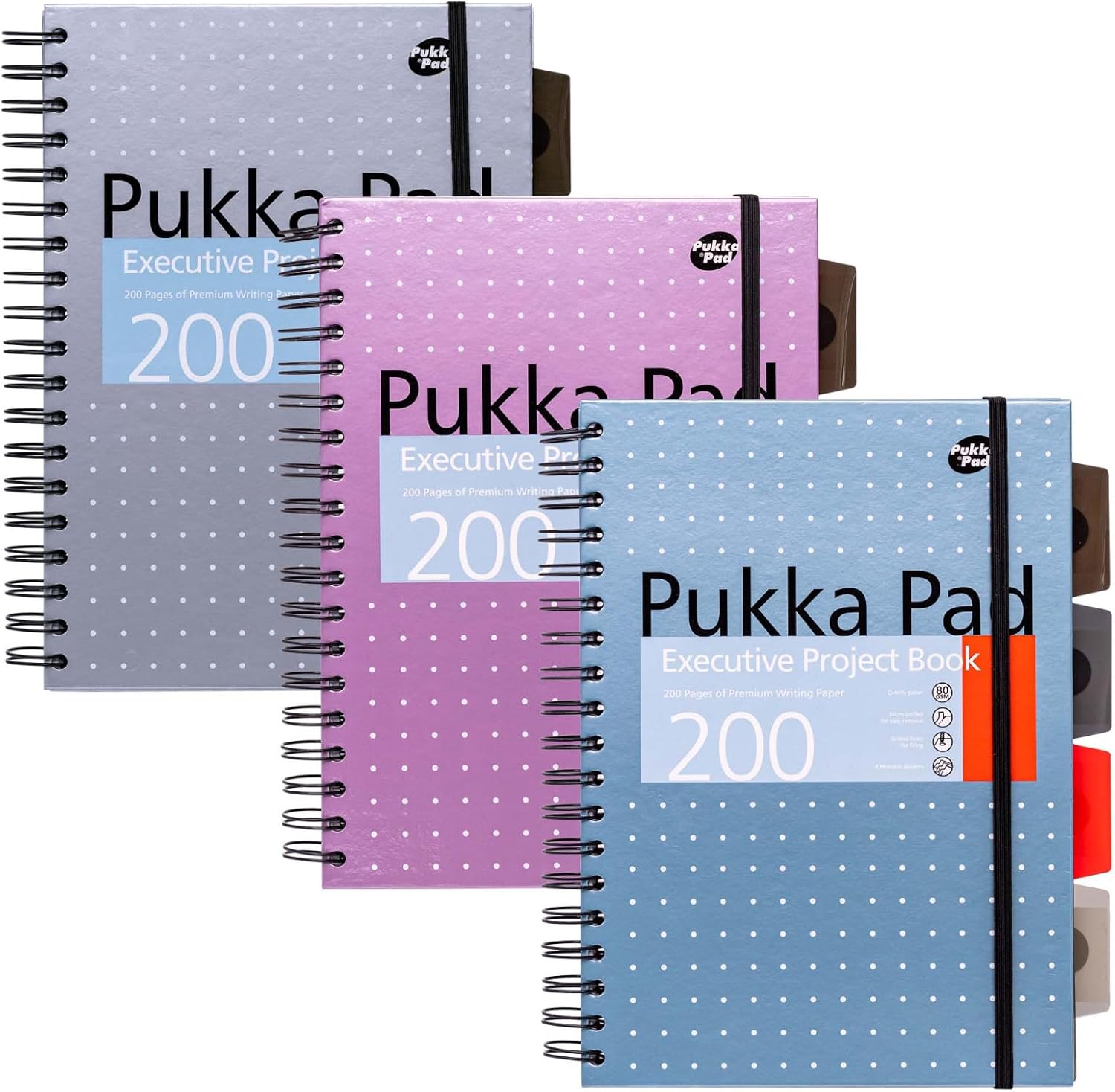 Pukka Pads B5 Metallic Executive Project Books - Assorted - Pack 3