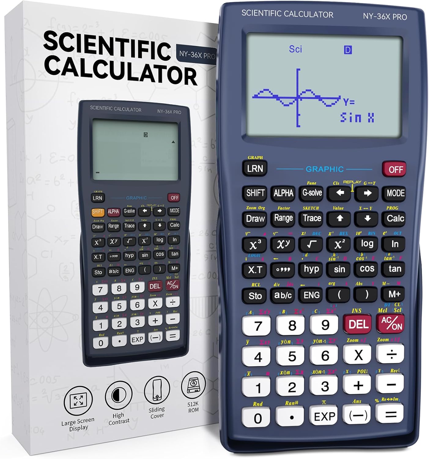 ROATEE 36X Pro Graphing Scientific Calculator with 360+ Functions and High-Resolution Display,Advanced Calculator for Studentsand Engineers