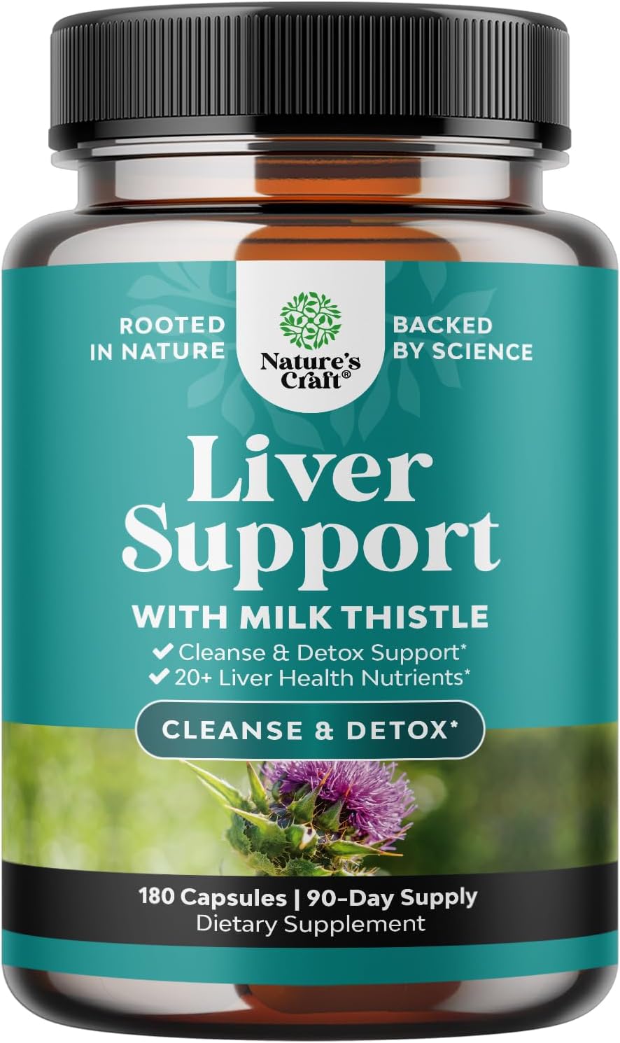 Liver Cleanse Detox & Repair 180 Capsules - Herbal Liver Support Milk Thistle Supplement - Silymarin Milk Thistle Supplements with Dandelion Root, Choline, Beetroot & Artichoke Extract