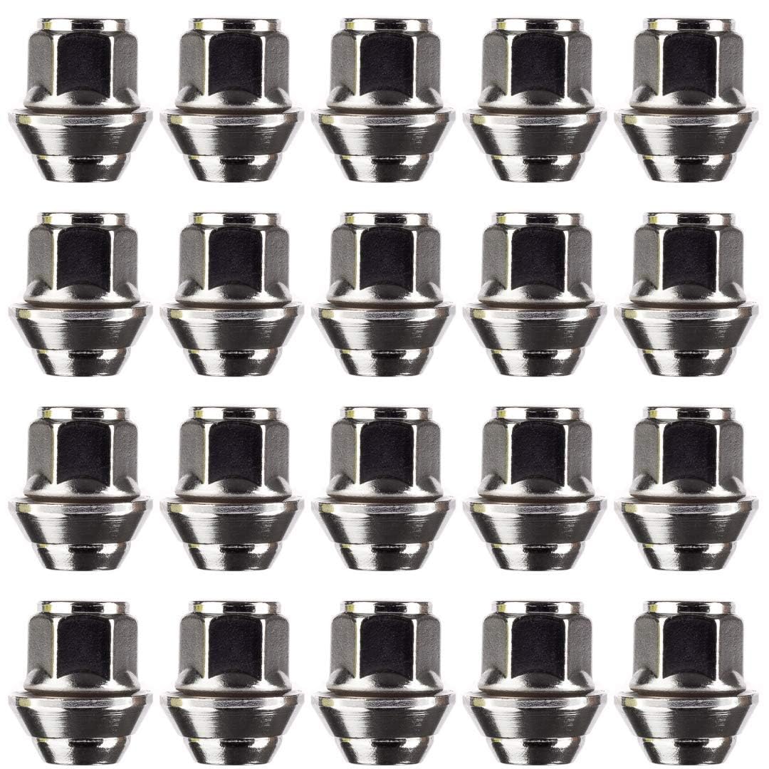 RYBO Set of Alloy Wheel Nuts. M12 x 1.5, Taper Washer, 19mm Hex, Compatible With Ford Alloy Wheels & More (20)