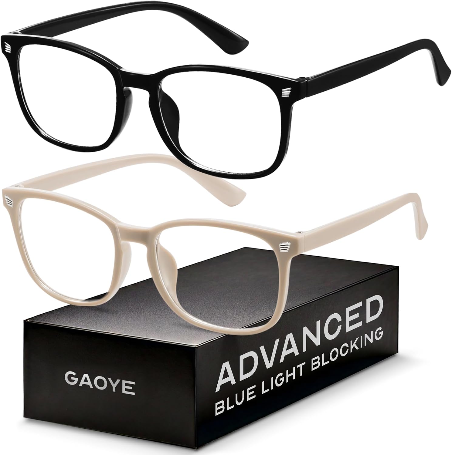 Gaoye Eyewear Frames for Men - Blue Light Blocking Square Glasses, Anti UV Ray Computer Gaming, Blue Blockers for Women