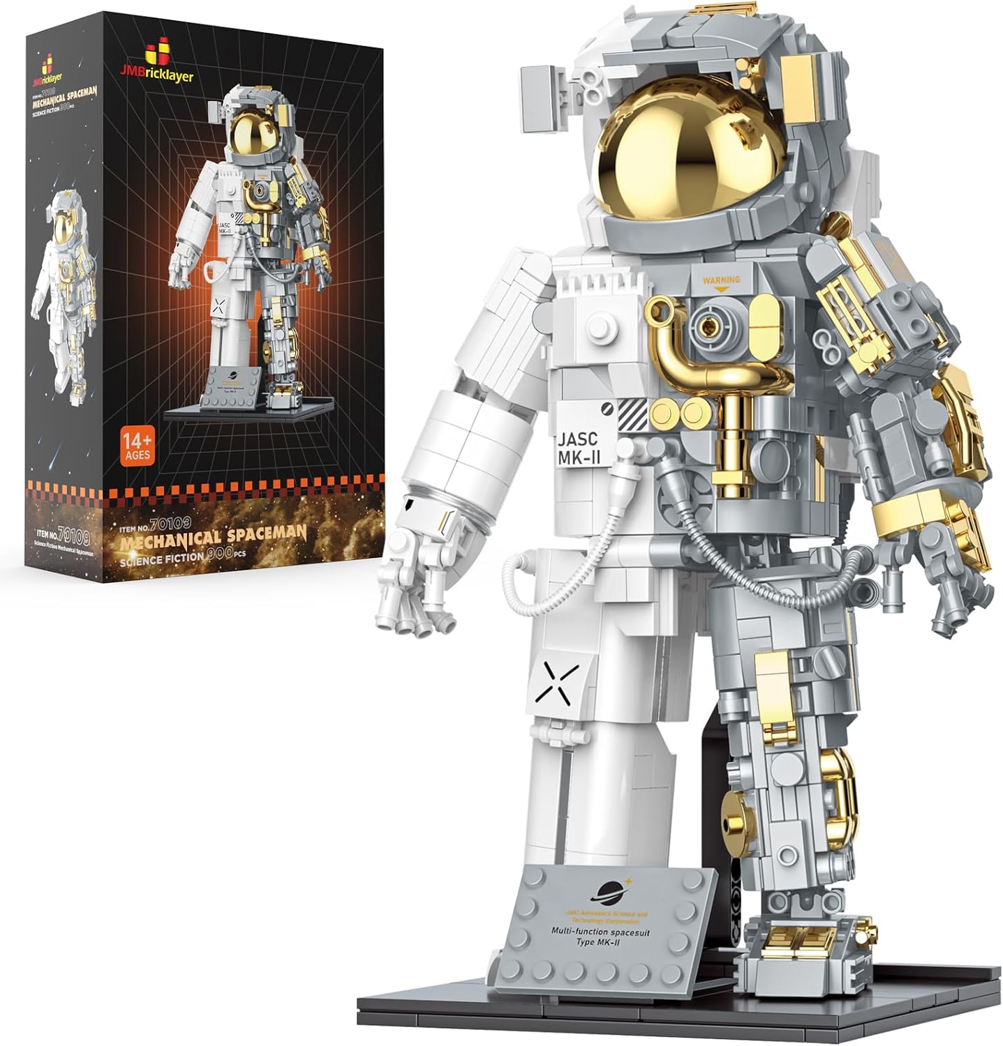 JMBricklayer Space Astronaut Building Sets for Adults 70109, Space Toys Gifts for Kids 8-14 Boys Girls, Flexible Astronaut Building Blocks Model with Display Stand, Spaceman Christmas Birthday Gifts