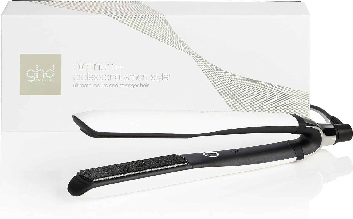 ghd Platinum+ Hair Straightener & Professional Styler - More Strength, Shine & Colour Protection - for All Hair Types - (UK Plug)