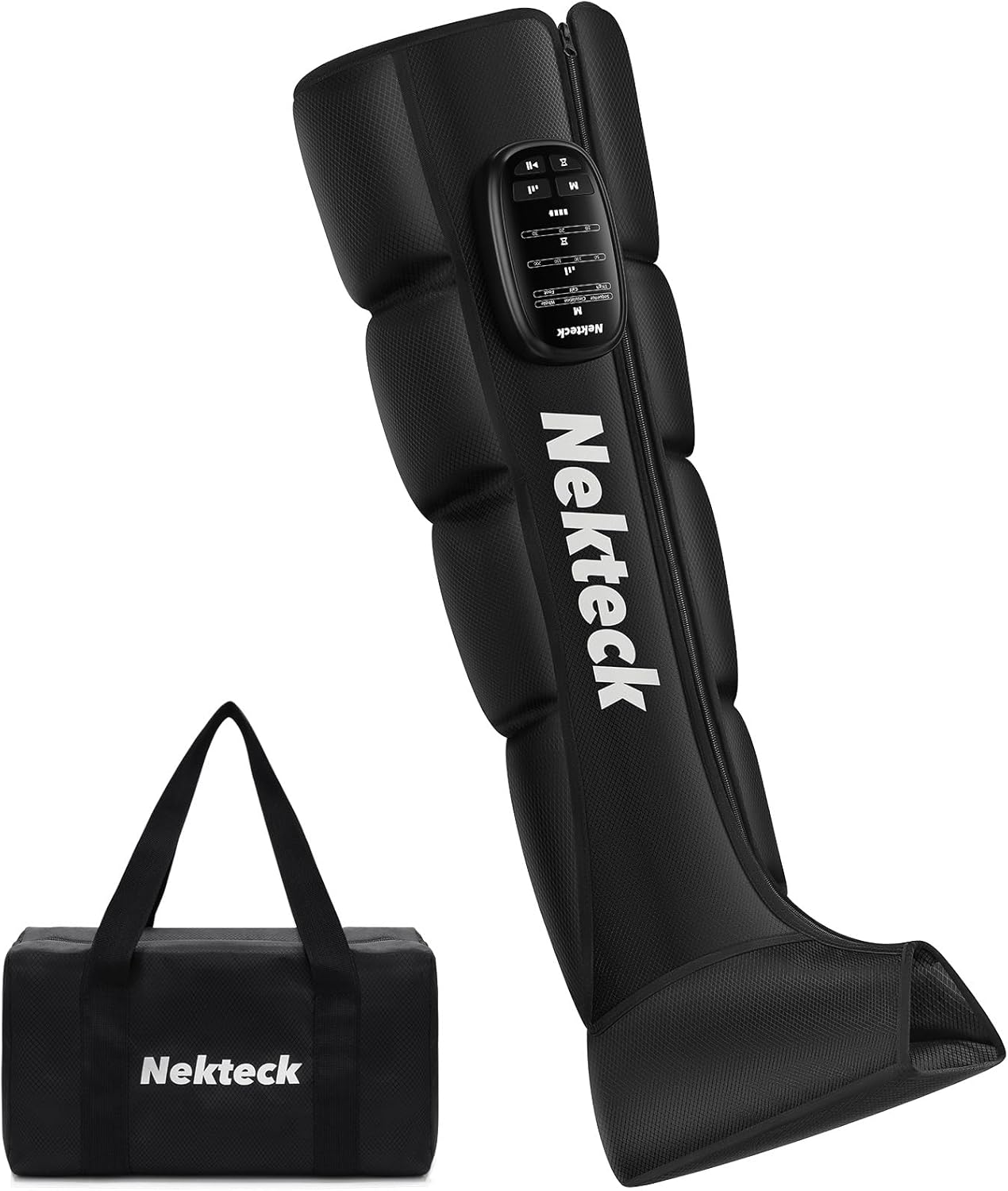 Nekteck Leg Massager Recovery System, Cordless Air Compression Massage, Rechargeable Portable Full Leg Boots for Circulation and Pain Relief (Single Only)