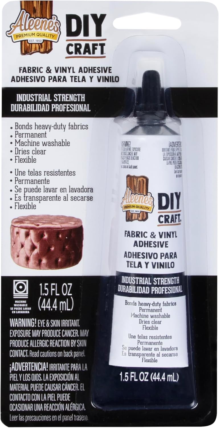 Aleene’s DIY Craft Glue for Fabric & Vinyl, Dries Clear, Permanent Bond, Quick Dry in Seconds, 1.5 oz