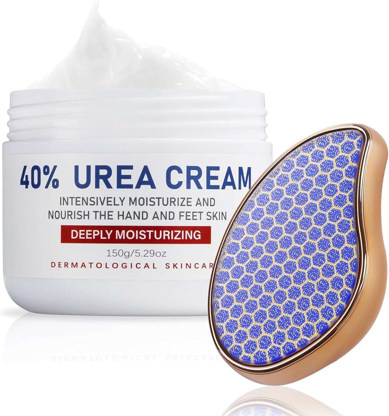 OUKEYA Urea Cream 40% with Foot File, Cracked Heel & Dry Skin Repair, Deep Hydration, Callus Remover & Skin Softener, Hand & Foot Moisturiser for Women & Men, Maximum Strength