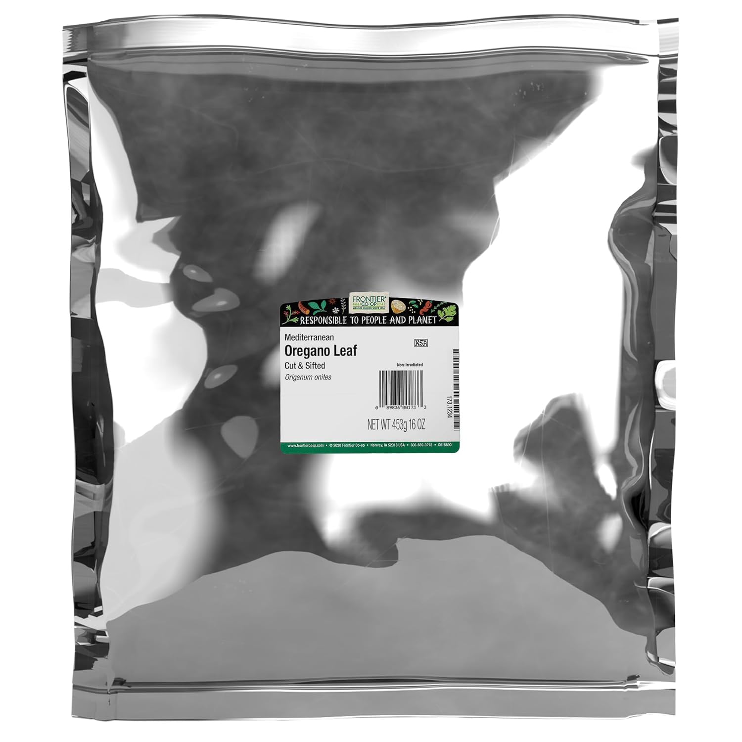 Frontier Co-Op Mediterranean Oregano, Fancy-Grade, 16 Oz, Bulk Bag - Restaurant Supply