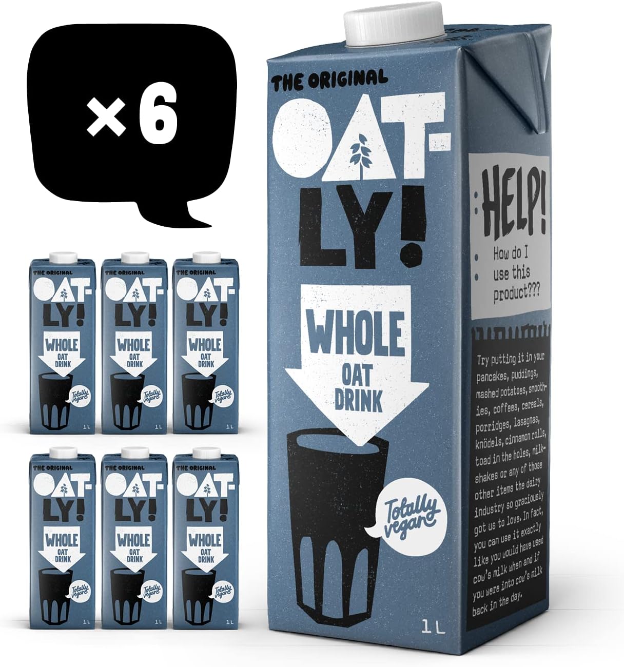 Oatly Whole Oat Drink 1 Litre (Pack of 6)