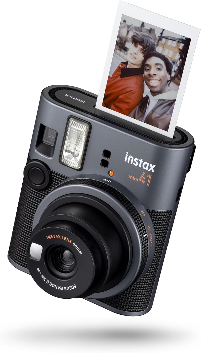 INSTAX mini 41 instant camera, simple operation with Auto Exposure, Built-in flash, Selfie lens, and close up mode,a classic design camera which uses all instax mini films sold separately