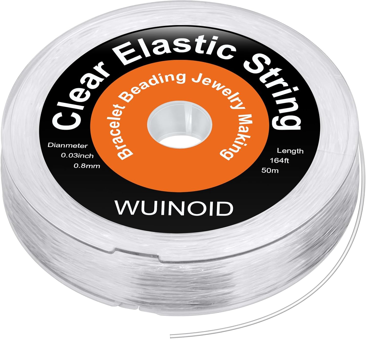 0.8 mm Clear Bracelet String, Elastic Beads String for Bracelets Jewelry Making, Necklaces, Beading and Crafts, Friendship Stretchy Bracelet Beads String Cords & Threads WUINOID