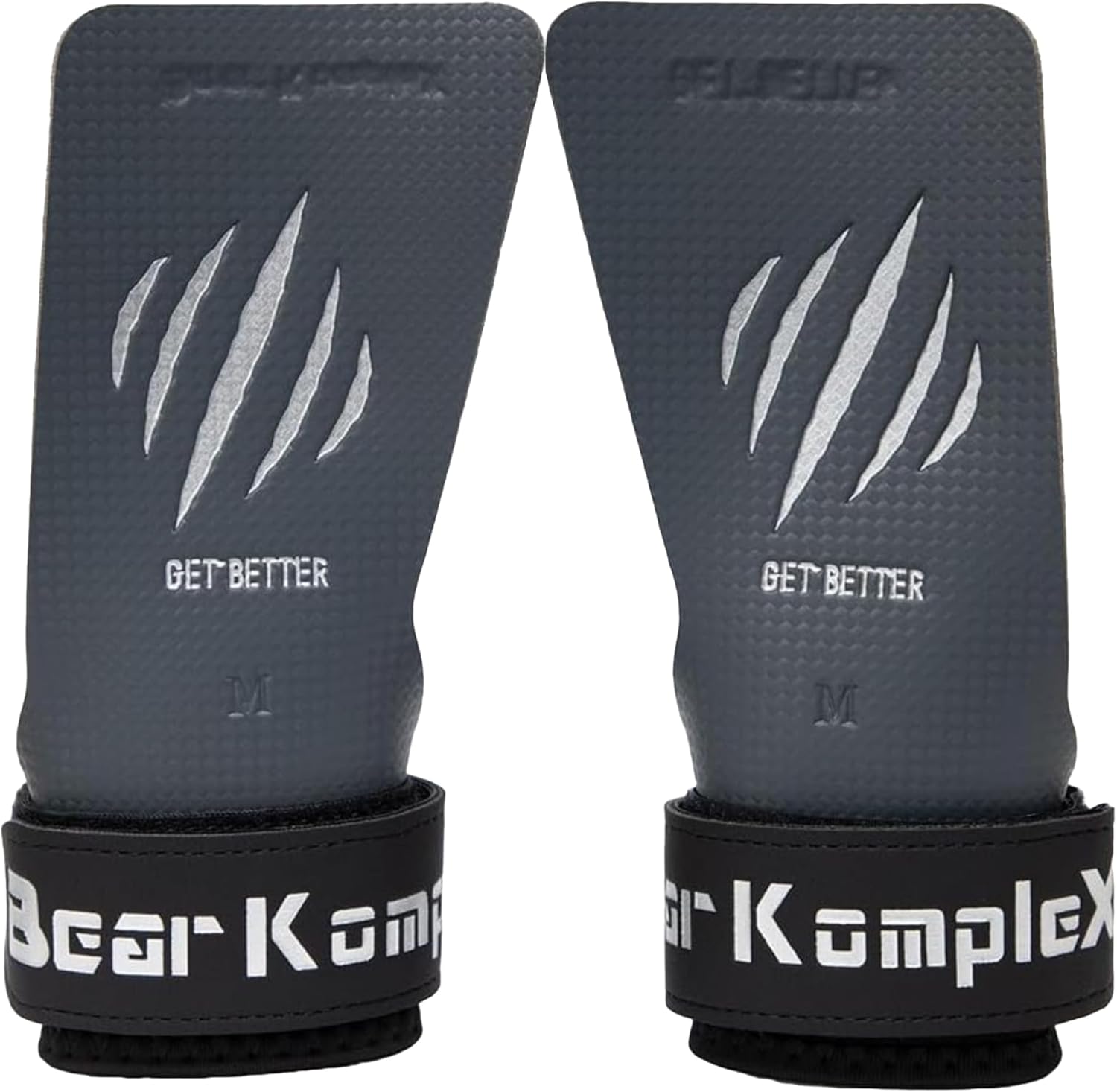 Bear KompleX No Hole Carbon Hand Grips - Non-Slip Fingerless Gymnastics Grips for Weight Lifting, Pull-ups & Cross Training | Lightweight, Padded Wrists & Foldable Grip.