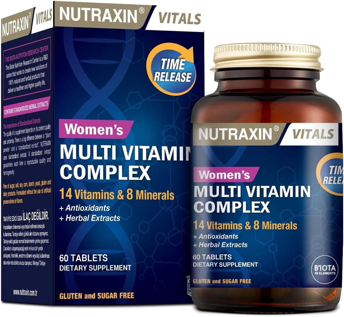 Women's Multivitamin Mineral Complex Complete Daily Supportwith 14 Vitamins 10 Minerals Energy Immunity Bone Health Non GMO Gluten Free 60 Tablets