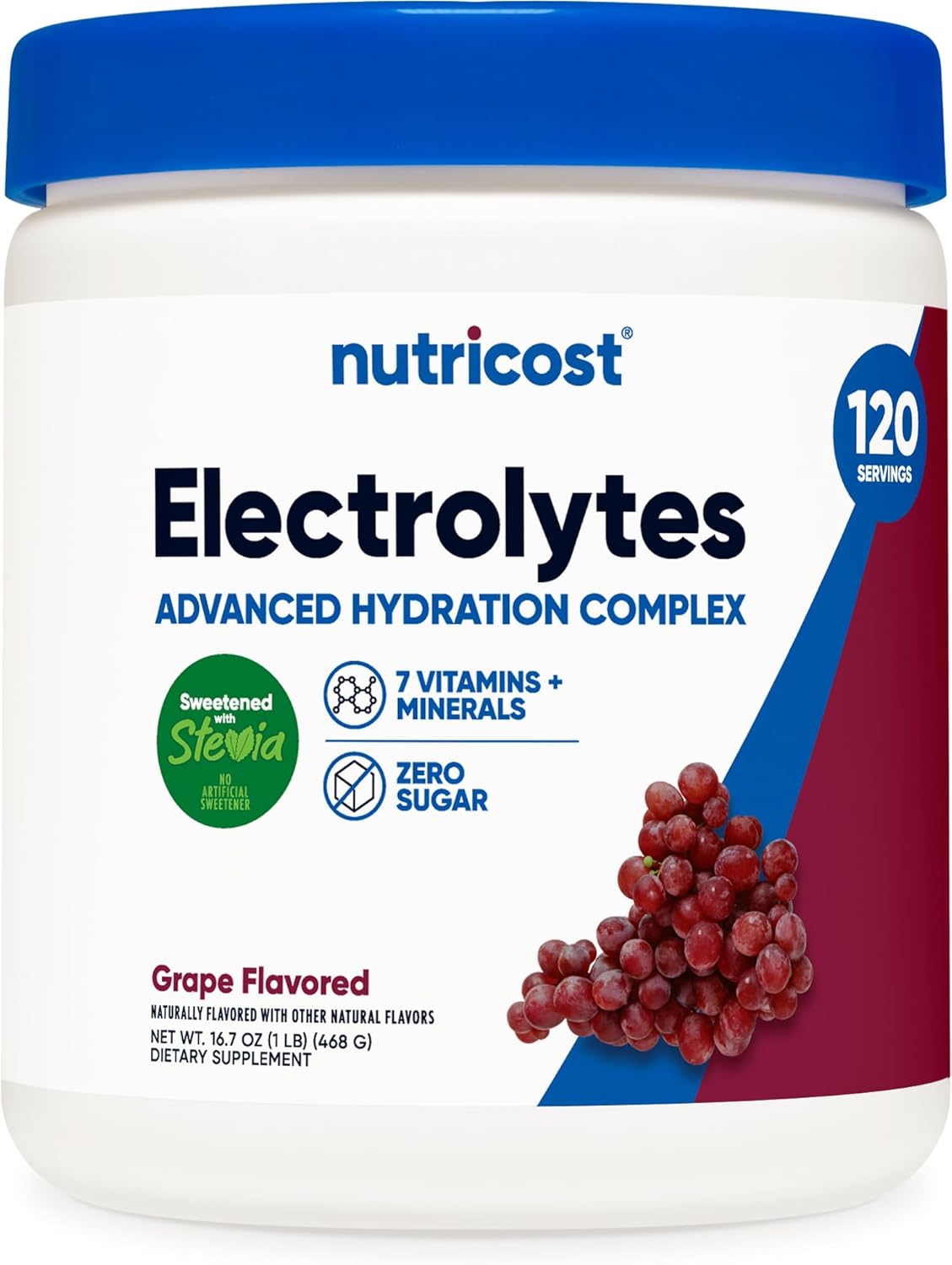 Nutricost Electrolyte Complex Powder (120 Servings, Grape) - Hydration Supplement Drink Mix with Vitamins and Minerals