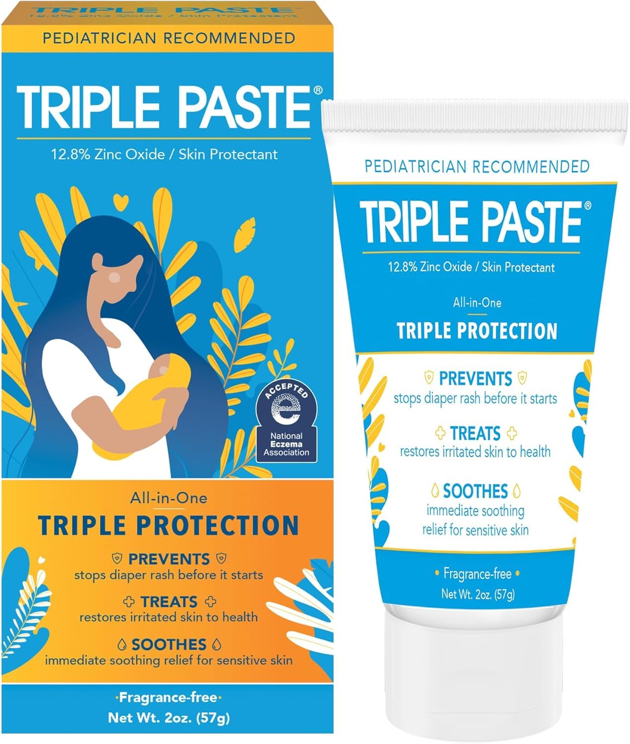 Triple Paste Medicated Ointment for Diaper Rash - Fragrance Free - 2 oz - 2 pk