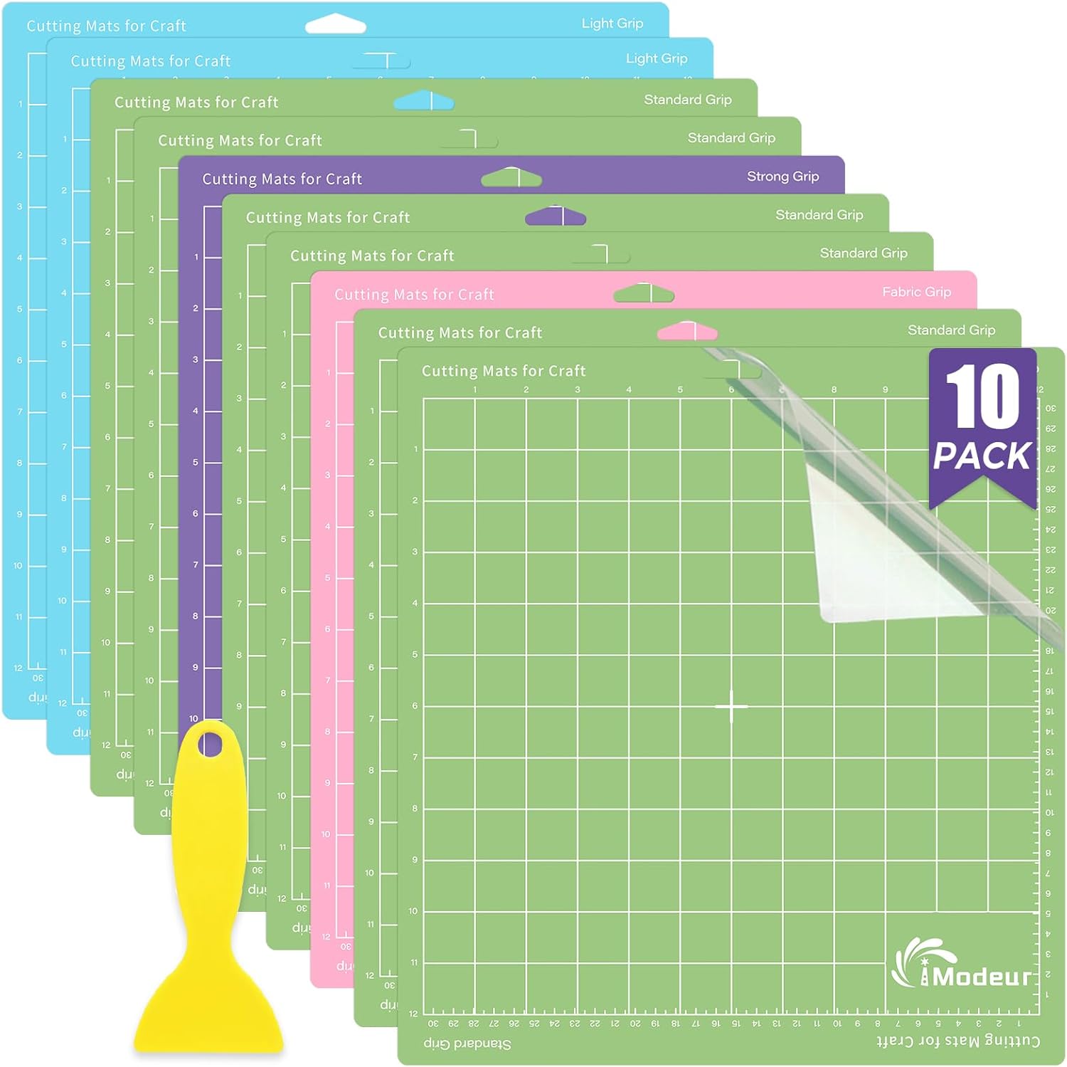 IModeur 10 Pack Cutting Mats -12"x12" Cutting Mats for Cutting machine Accessories - Mats for Explore Air 2/ Maker 2/3