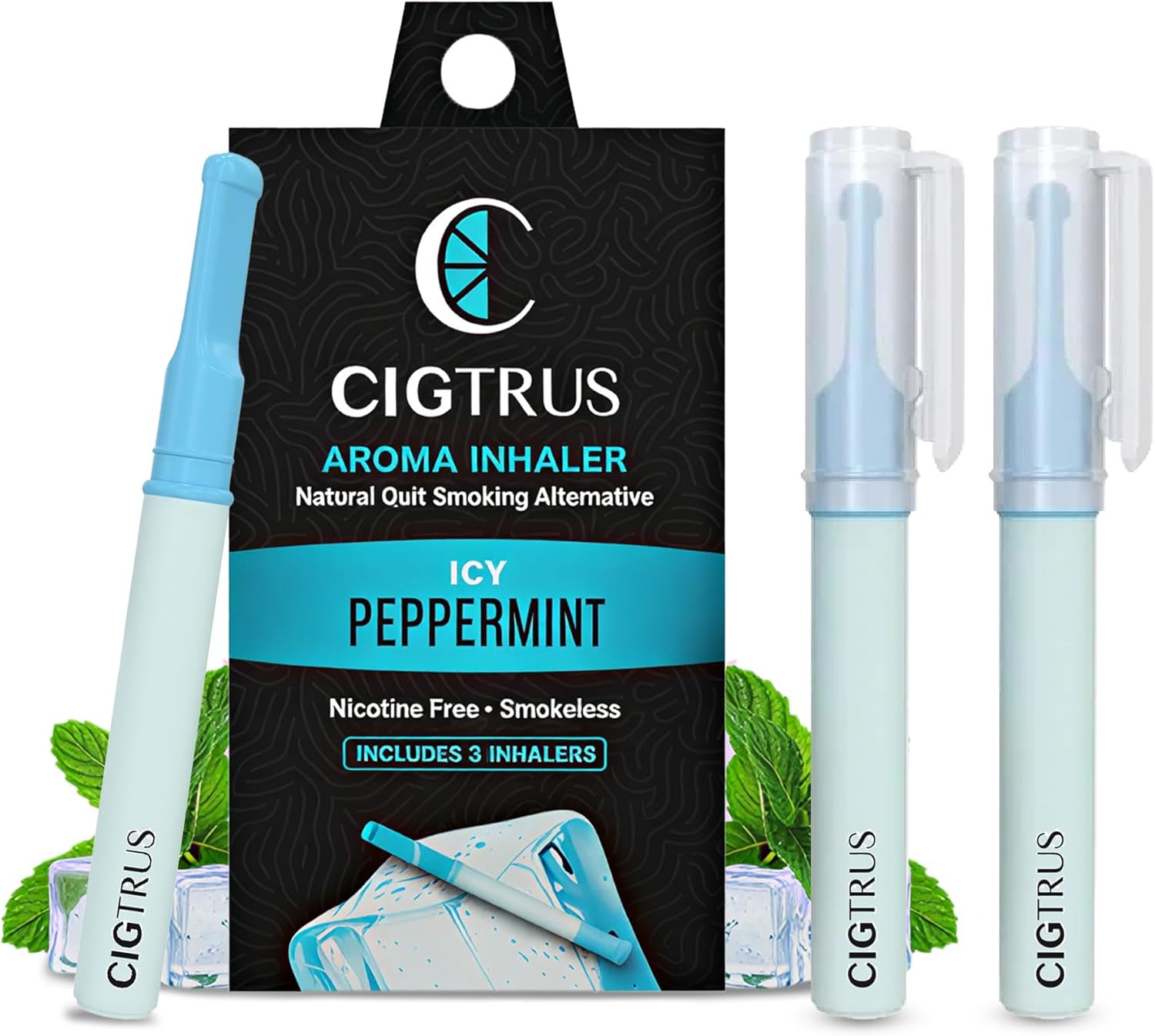 Cigtrus Smokeless Air Inhaler - Tobacco-Free, Nicotine-Free, & Non-Electric | Oral Fixation Relief Aid | Habit Replacing Breathing Stick | (Blue)