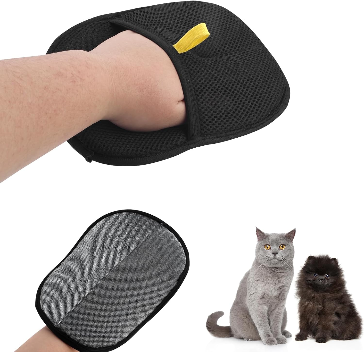 Double-Sided Pet Grooming Gloves, Cat Grooming Gloves Pet Grooming Gloves for Dogs Bathing Pet Hair Remover Gloves Versatile Pet Grooming Gloves for Dog & Cat Washing Deshedding Grooming