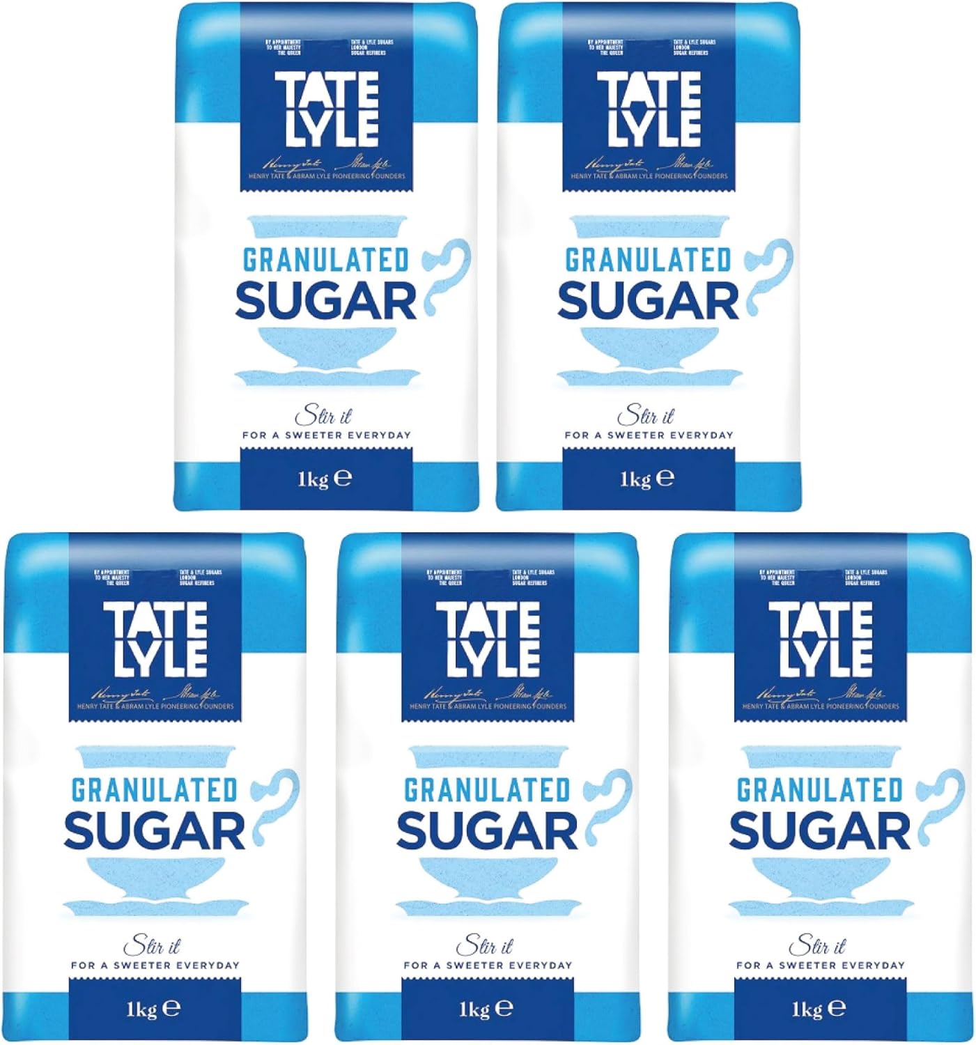 T & L Gan Sugar 1kg (Pack of 5) | Tea/Coffee Sweetner | Breakfast Sprinkling | Granulated Sugar | Pure Cane Sugar