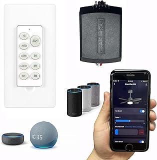 Universal Smart WiFi Ceiling Fan Remote Control Kit, Compatible with Alexa, Google Assistant and Smart Life App, No Hub Required Small Size WiFi KIT BY08-018-WIFI