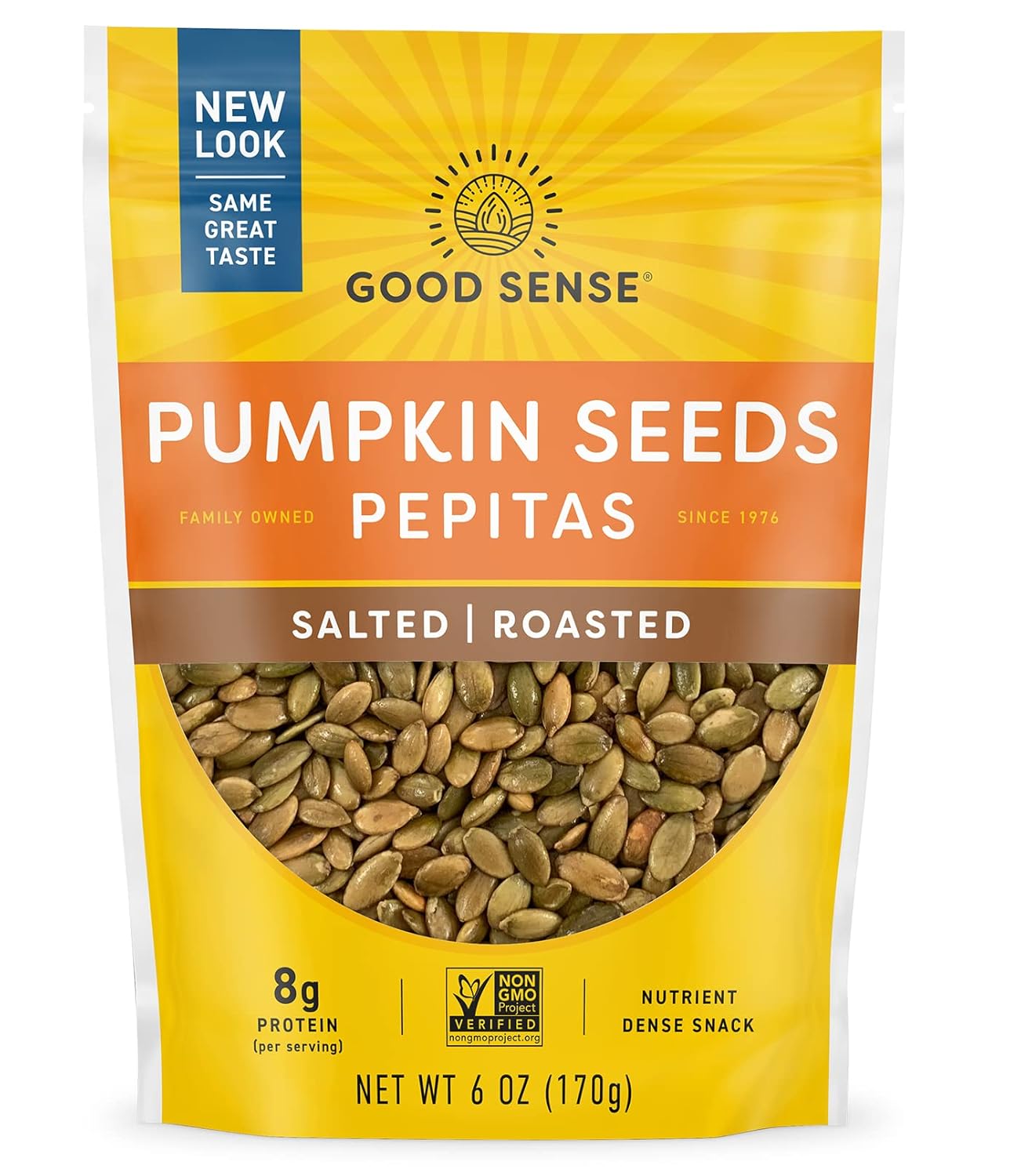Good Sense Roasted and Salted Shelled Pumpkin Seeds, 72 Ounce (Pack of 12)