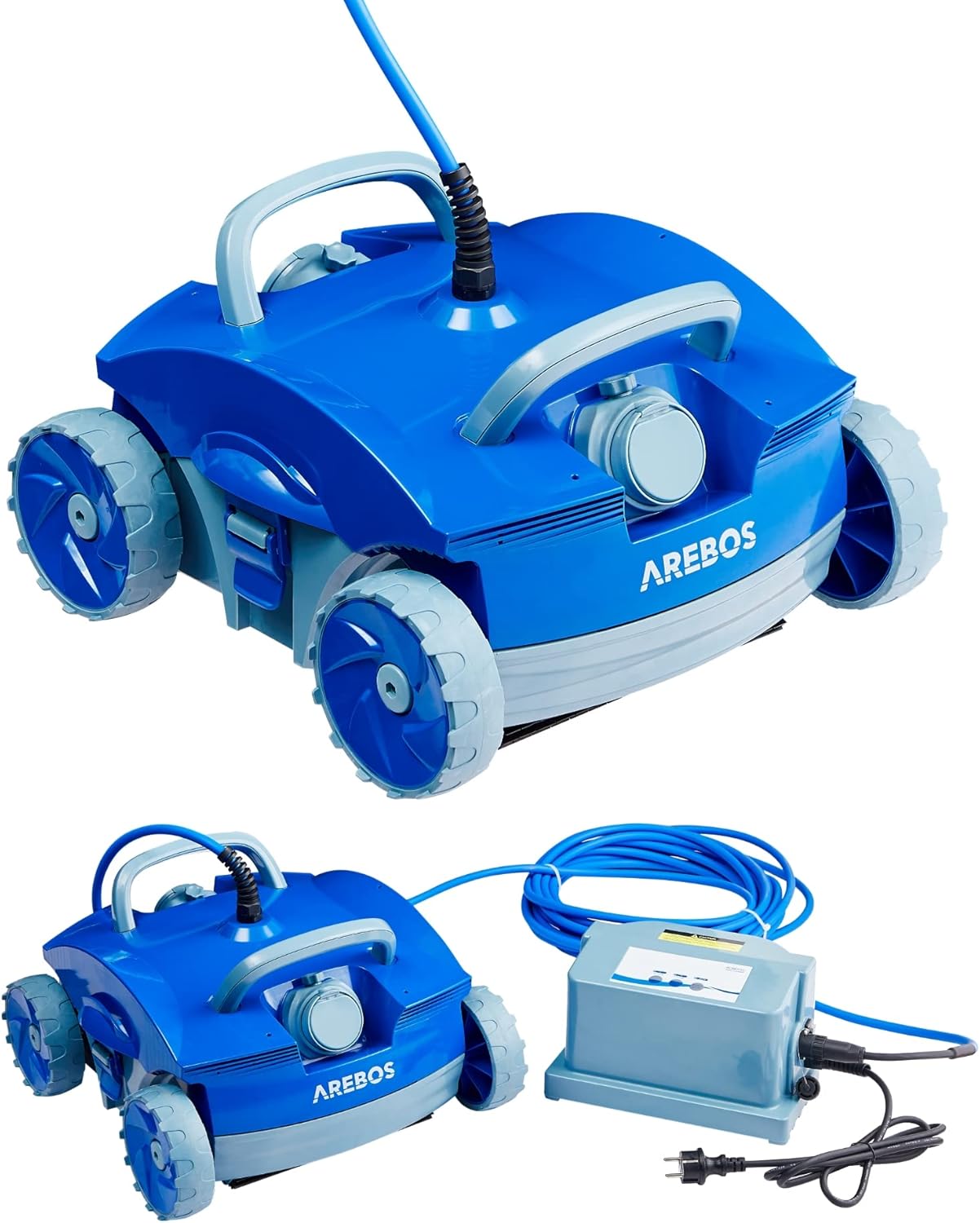 Arebos Automatic Pool Robot | Pool Runner for pools up to max. 50 m³ | Pool Vacuum Cleaner Floor Cleaner | 2 Cleaning Modes