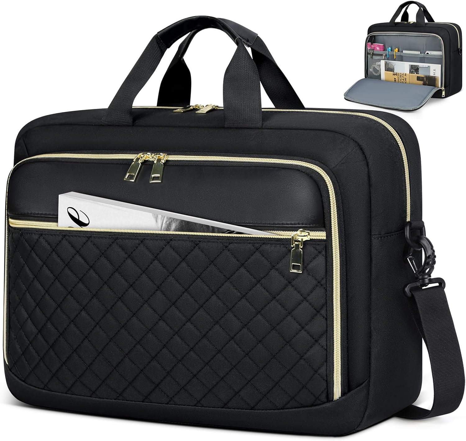 NEWHEY Laptop Bag 17.3 inch Briefcase for Women Large Laptop Case Computer Bag Work Bag Messenger Bag for Business/Office Travel/College