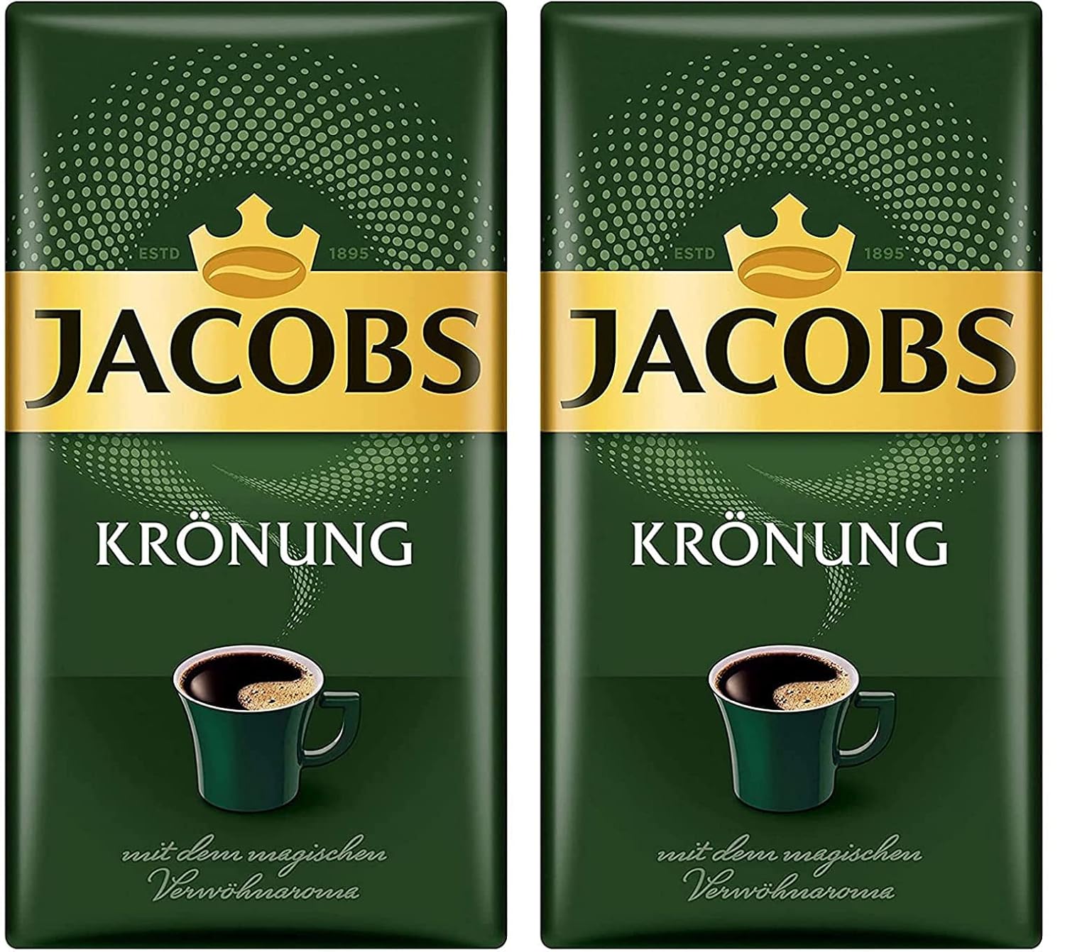 Jacobs Kronung Ground Coffee, Pack of 2- 17.6ounces (packing may vary)